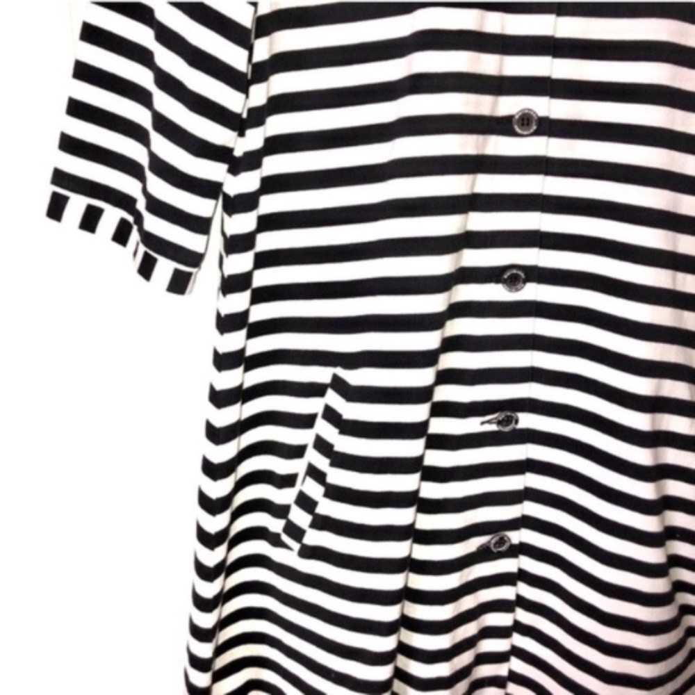 Marimekko Striped Button Front Tunic Dress - Picture 2 of 7